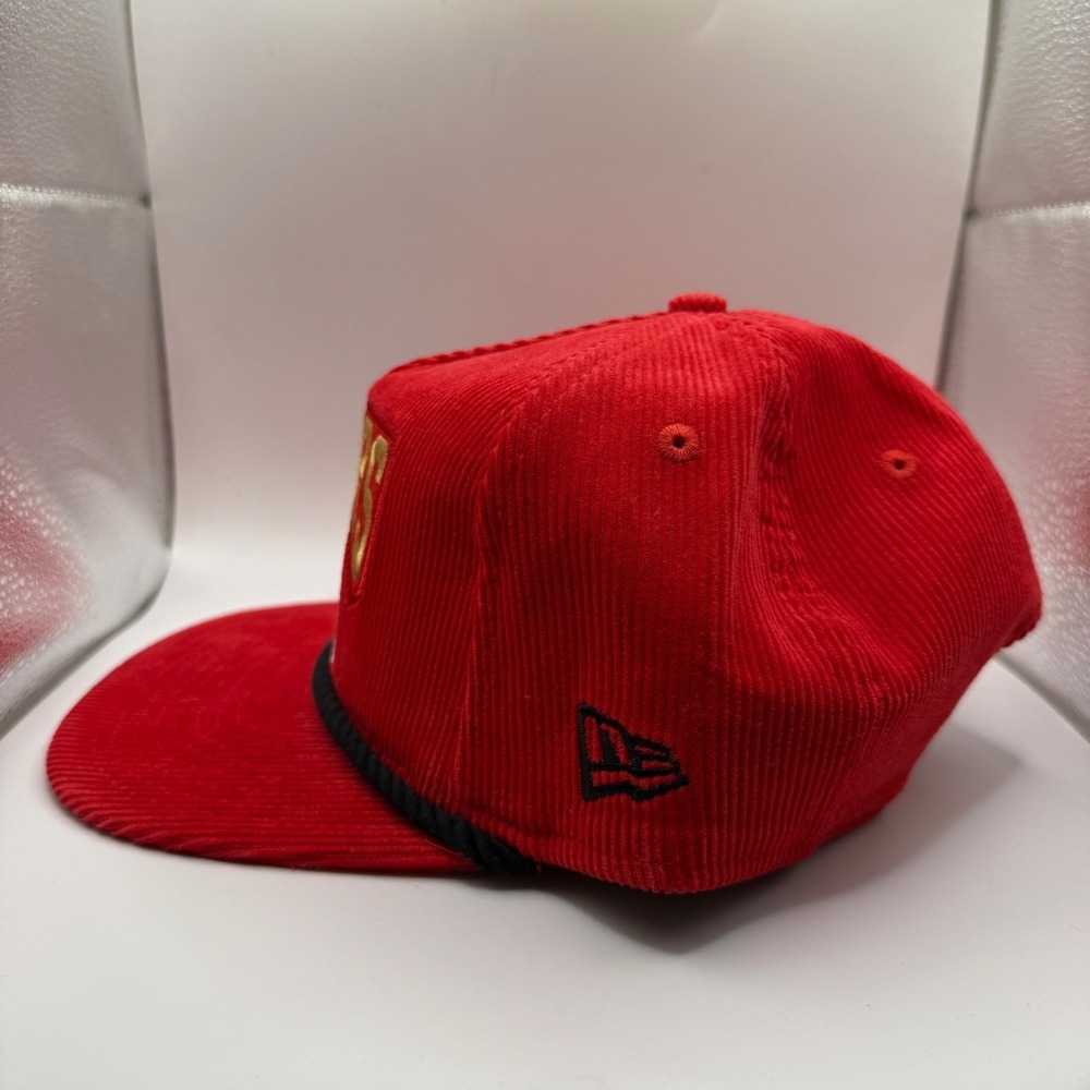 New Era San Francisco 49ers Retro Snapback Hat Corduroy Red & Gold - Picture 2 of 5